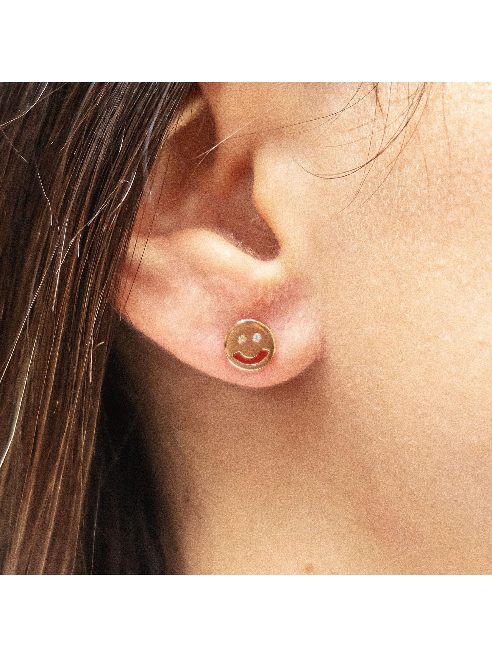 cai Ohrstecker 925/- Sterling Silber rotvergoldet Smile