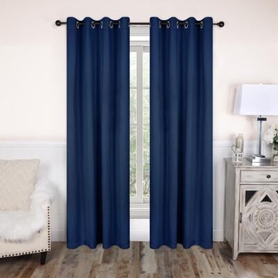 Superior Modern Solid Washable Room Darkening Curtains, Set of 2 Panels