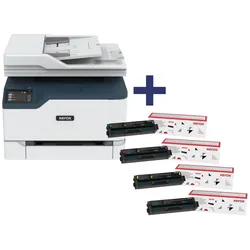 Xerox C235 Farblaser-Multifunktionsgerät inkl. Original Xerox Toner Set (CMYK)