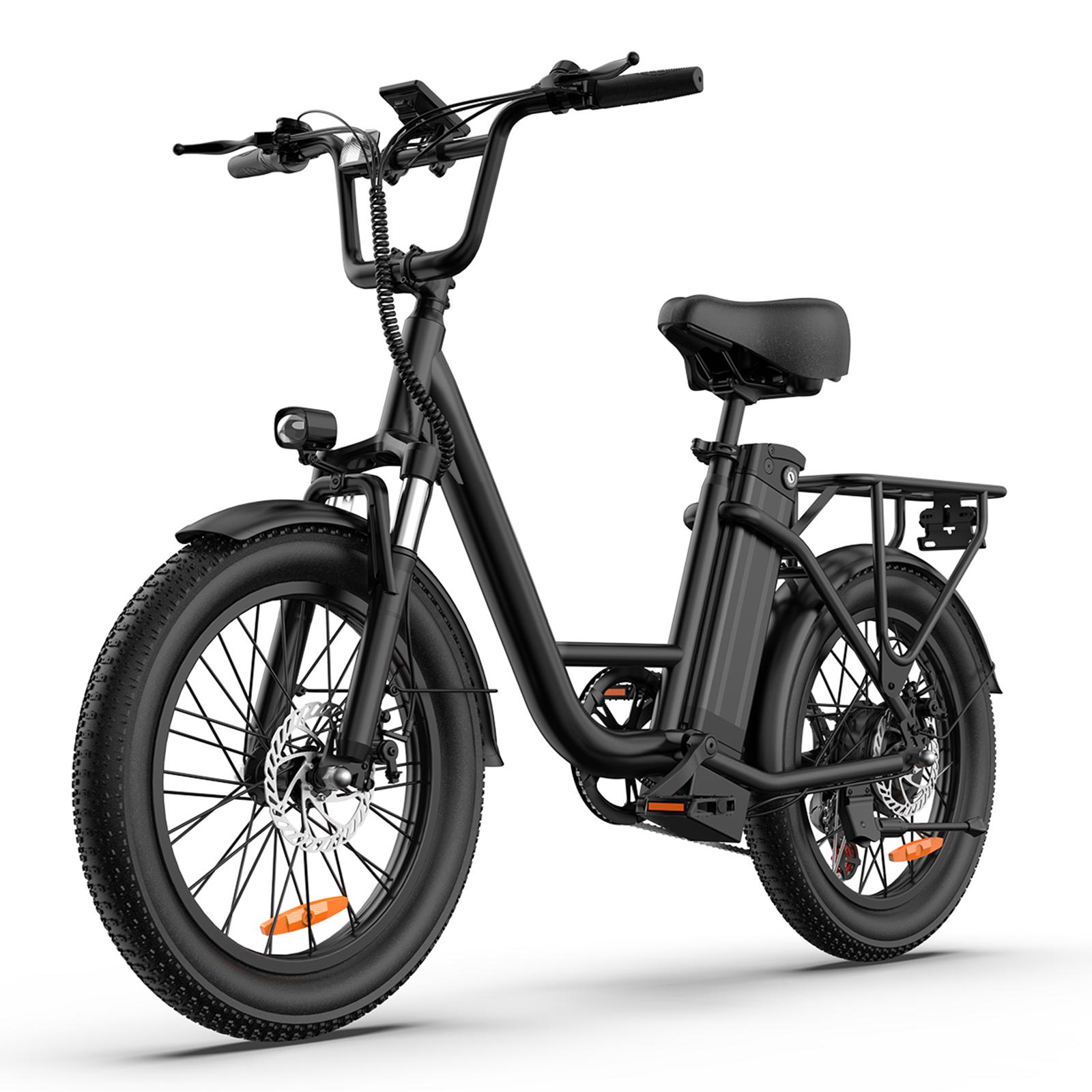 Qekud E20 E-Bike - 20*3.0 Zoll Reifen, 48V 13Ah Akku, Shimano 7-Gang, 100 km Reichweite Schwarz
