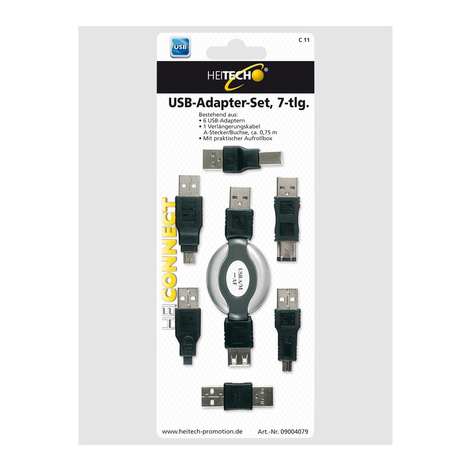 Heitech USB-adapterset, 7-delig