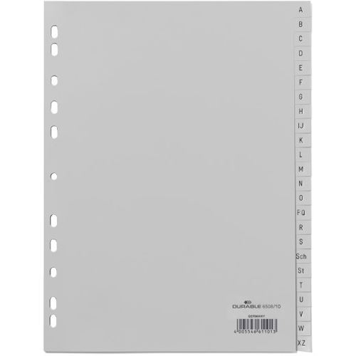Durable Kunststoff-Register, A-Z, A4, 24-teilig, grau