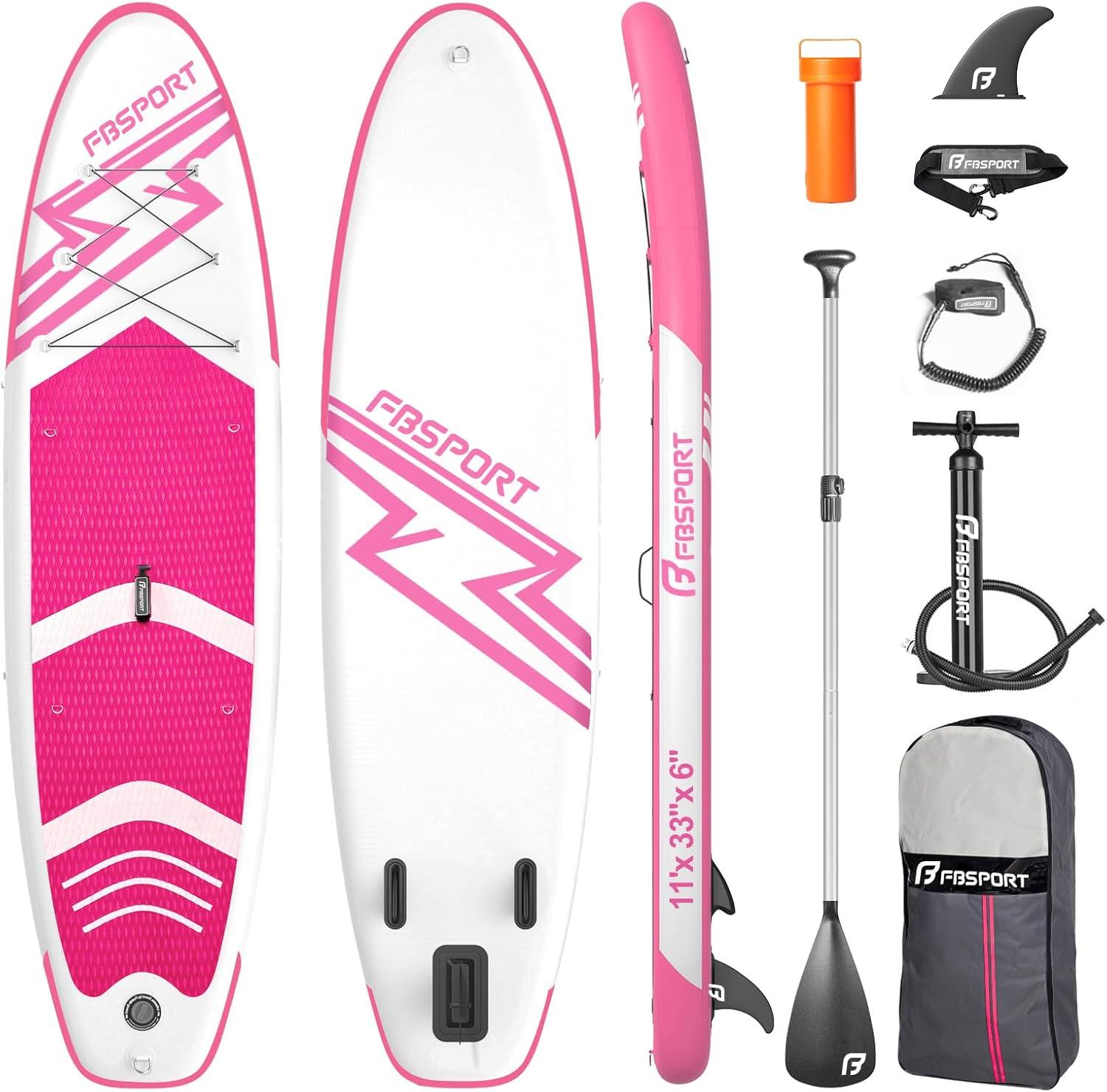 Aufblasbares Stand-Up-Paddleboard, Stand-Up-Paddleboard, 15 cm dick, Surfbrett-Set mit verstellbarem Aluminium-SUP-Paddel + Handpumpe