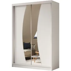 SCHWEBETÜRENSCHRANK VOCE 150/216/61 cm 2-türig mit Spiegel Weiß
