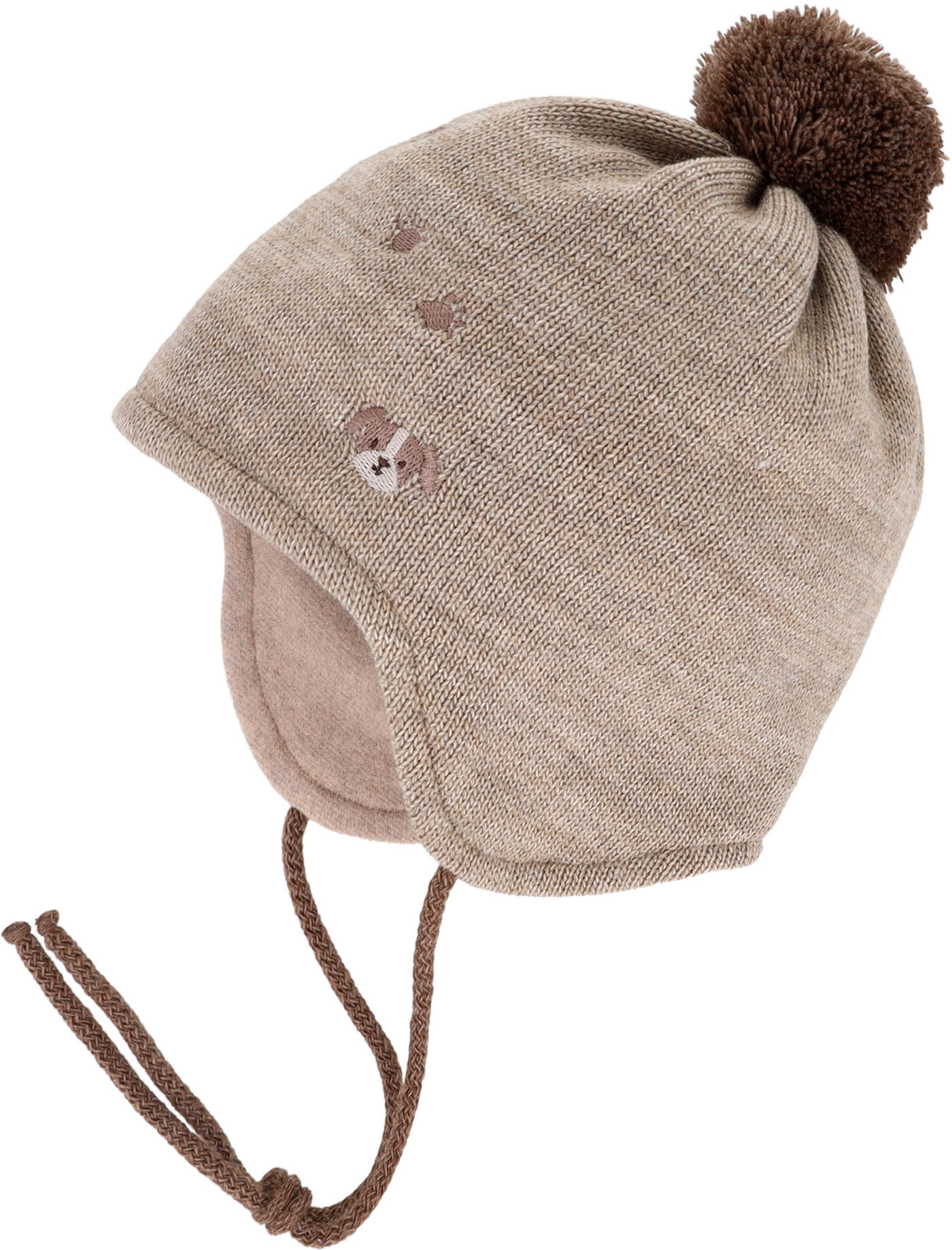 Strickmütze MAXIMO, Baby, Gr. 49/51, beige (braunmeliert), Strick, Obermaterial: 100% Polyacryl. Futter: 90% Baumwolle, 5% Elasthan, 5% Polyester, Mützen Strickmütze braunmeliert 49/51