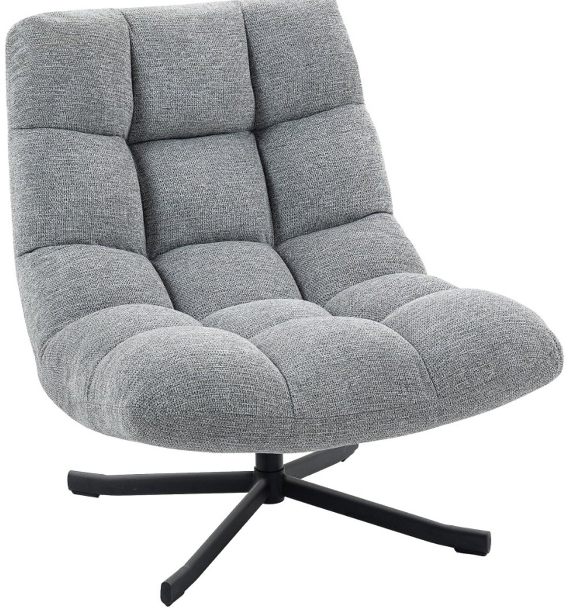 HAUSS SPOLE Fauteuil - Draaibare Loungestoel in Grijs Chenille Look