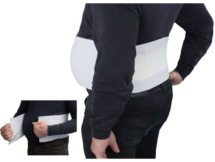 Stützbandage XXL mit Gummigurten, Weiss, Standard