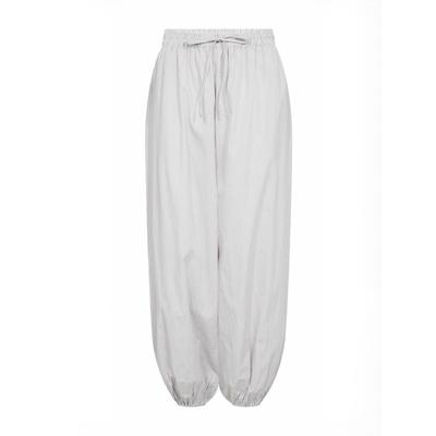 Chinos LEVETE ROOM "Levete Room Trouser LR-RISS", Damen, Gr. L, Normalgrößen, weiß (8500c, fossil combi), Obermaterial: 100% Baumwolle, Hosen