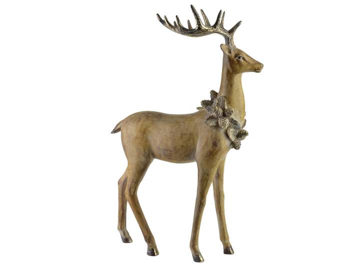 Mondex Dekofigur Santa Lila Braun 32x15,5x50,5 cm Kunststoff, 15.5x50.5x32 cm, Dekoration, Weihnachtsdekoration