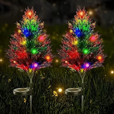 Outdoor Solar Garden Lights Christmas Solar Pine Lights, Garden Ground Light Stake, Cypress Decor Lamp, Waterproof Outdoor Floral Ambiance Lighting Christmas Solar Pine Lights, Garden Ground Light Stake, Cypress Decor Lamp, Waterproof Outdoor Floral Ambia