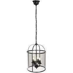 Steinhauer Pendelleuchte PIMPERNEL 4-flammig, 4xE14, IP20, dimmbar, schwarz, rauch STE-5972ZW