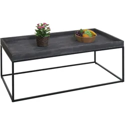 Couchtisch MCW-K71, Kaffeetisch Beistelltisch Tisch, Holz massiv Metall 46x110x60cm ~ dunkelgrau
