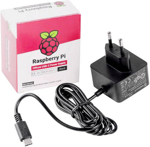 Raspberry Pi Steckernetzteil, Festspannung Passend für (Entwicklungskits): Raspberry Pi Ausgangsstrom (max.) 5000 mA 1 x USB-C Stecker