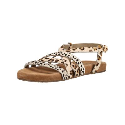 Riemchensandale LAZAMANI "Lazamani Sandalen Leder/Textil", Damen, Gr. 40, leopard, Leder, Textil, Schuhe Riemchensandale