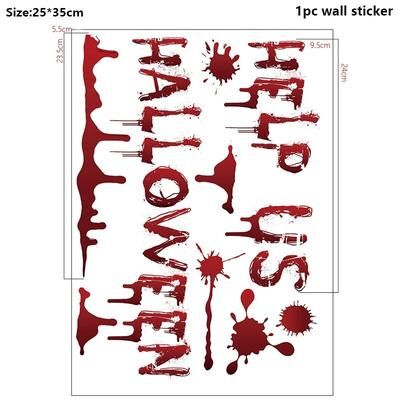 Inspired Finds Bloody Handprint Halloween Wall And Window Stickers bloody Halloween Text