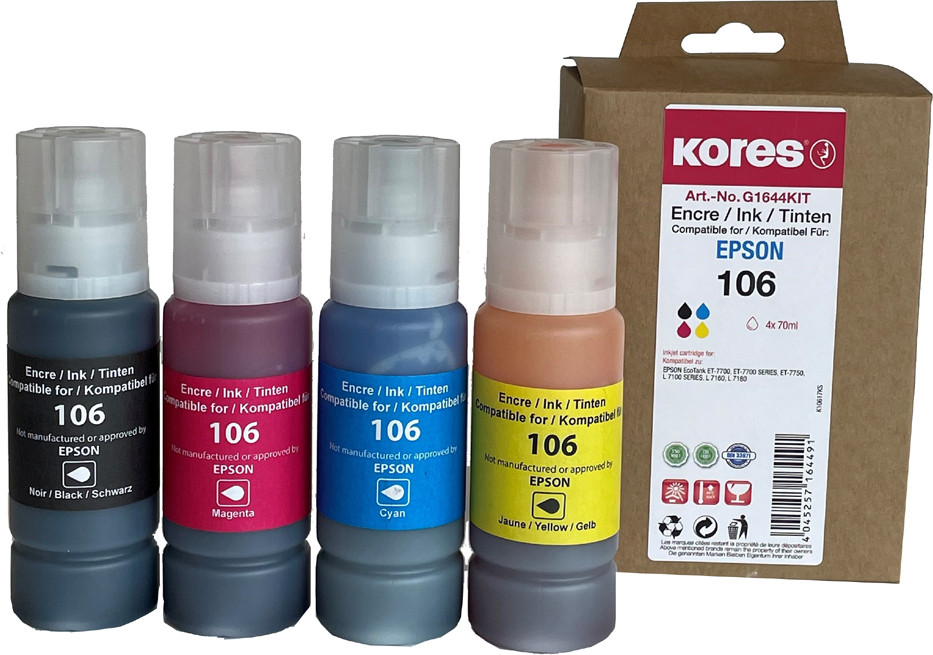 Kores G1642KIT Multi-pack inktflessen vervangt Epson 102