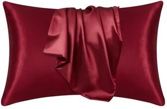 Uplifted Goods Luxury Silk Style Pillowcase red 20.08 In X 29.53 In