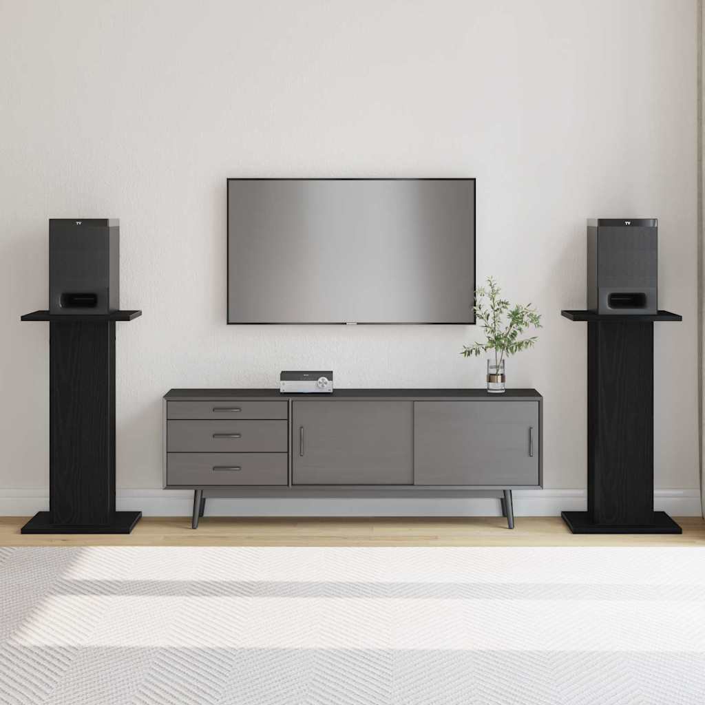vidaXL Supports de haut-parleur 2 pc Chêne noir 30 x 30 x 60 cm