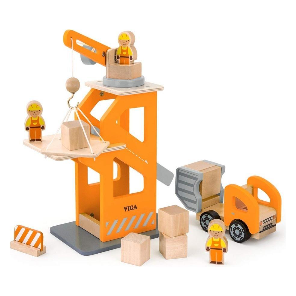 Viga Toys Holzkran mit Lkw (51616)