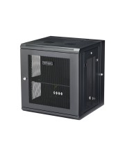 StarTech.com 12HE wandmontage Server Rack bis zu 43cm tief Gehäuse mit Scharnier Netzwerkschrank Schrank für Rack-Gehäuse Wand montierbar Schwarz 12U (RK12WALHM)