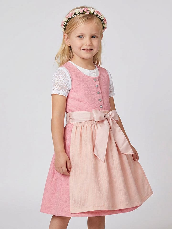 Turi Landhaus Dirndl "Annabella" in Rosa/ Apricot - 146