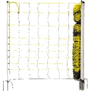 Horizont Weidezaunnetz horinetz high energy 14595, Schafnetz, 120 cm x 50 m, gelb/schwarz, elektrifizierbar, Doppelspitze