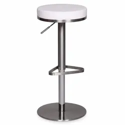 BARHOCKER Höhenverstellbar Gepolstert Triangel-Fußablage ELBE, Weiß 38x38x82 cm