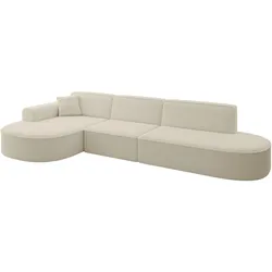 ECKSOFA Ottomane Links MARI-L2 - 328x171x79 cm Beige Bouclé