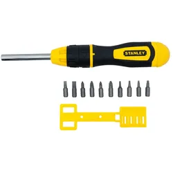 STANLEY Bit-Schraubendreher m. 10 Bits Rastche Parallel Phillips - 0-68-010