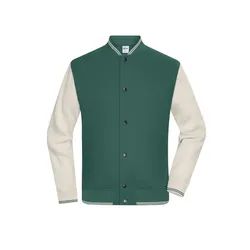 College-Jacke Unisex "8044" - M - smoky-green/sandstone