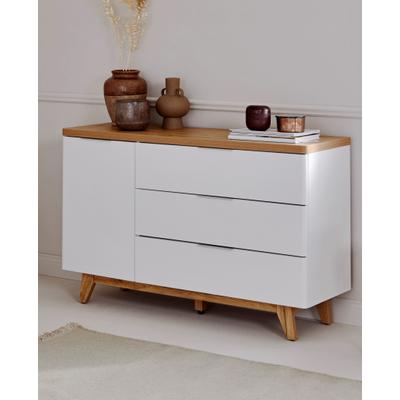 Sideboard JAHNKE "LIBRE", braun (kerneiche, weiß), B:120cm H:77,4cm T:39cm, Holzwerkstoff, Sideboards, Sideboard, Breite ca. 120 cm