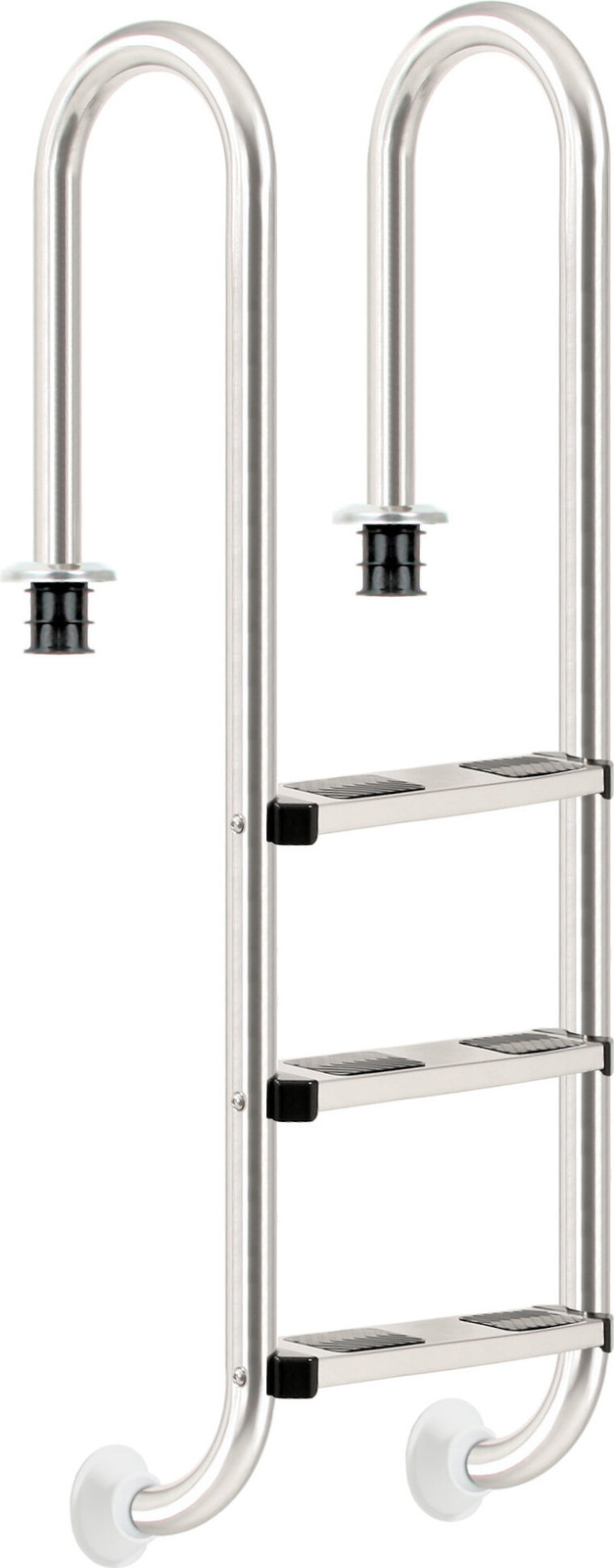 Zelsius roestvrijstalen zwembadtrap met 3 treden en antislip oppervlak, B/D/H: 50,2 x 36,5 x 158 cm