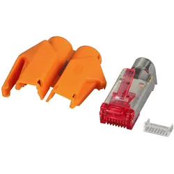 EFB H7641.10-100 RJ45-Hirose Stecker STP, TM21 orange, 100 Stück, 3 Elemente, Cat.6 H764110100