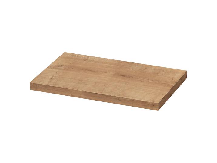Waschtischplatte Lara 80cm Ausschnitt mittig Braun/Asteiche Dekor