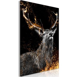 Artgeist Wandbild Goldener Hirsch, Leinwand, Hochformat, 80 x 120 cm