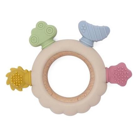 Magni - Teether in silicone with tactile surfaces, beige - (5732) (6 Monate) (5732)