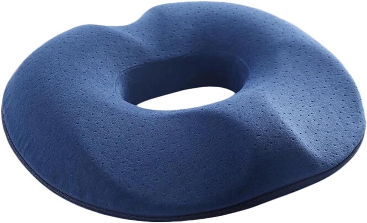 Traagschuim Donut Zitkussen met Afneembare Hoes - Blauw