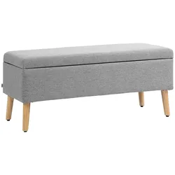 HOMCOM HOMCOM Sitzbank Polsterbank mit Stauraum scandinavia Polyester Holz Grau