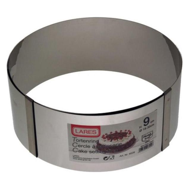 Lares Tortenring verstellbar 6009 000, 18-30cm, Grau (30 cm) (6009)
