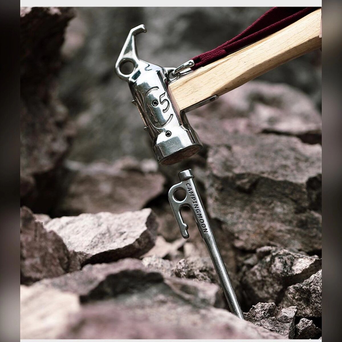 INF 420 Edelstahl Zeltpflöcke - Verstärkter Kopf, Bogen-Spitze, Korrosionsbeständige Camping-Heringe (S 26cm, L 35cm) S