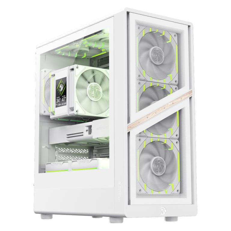 GameMax Boitier Mini Tour Micro ATX Aeris 330 ARGB avec panneau vitré (Blanc) (ITX, mATX) (1117-3709R0005)