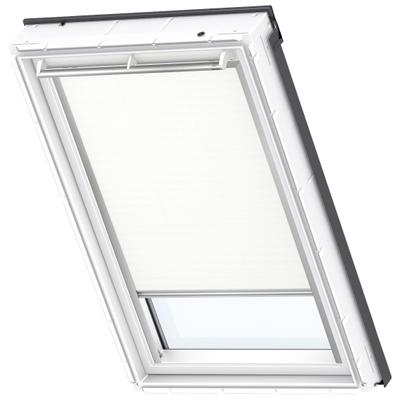 Verdunklungsrollo VELUX "DKL SK06 1025S", weiß, SK06, Aluminium, Polyester, Rollos, Verdunklungsrollo, alufarbene Führungsschienen & Griffleiste