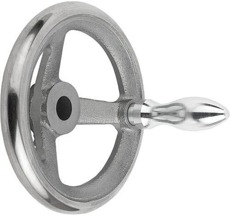 KIPP Handrad DIN 950 140mm Grauguss Stahl Ballengriff (K0671.4140X14)