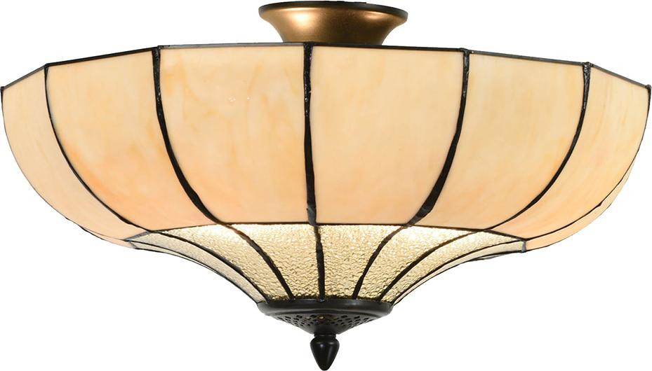 Clayre & Eef Tiffany Plafondlamp, Beige, Metaal, Ø 46 x 25 cm