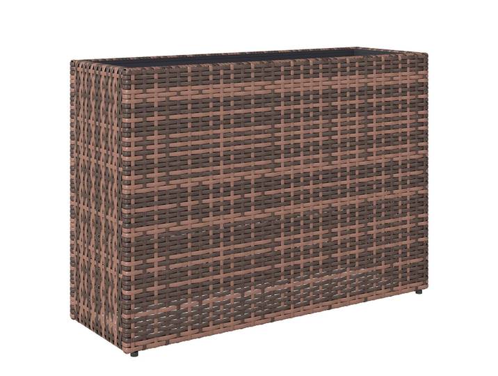 Outsunny Blumenkasten PE-Rattan Braun, 28x58x81 cm, Gartenzubehör, Hochbeete