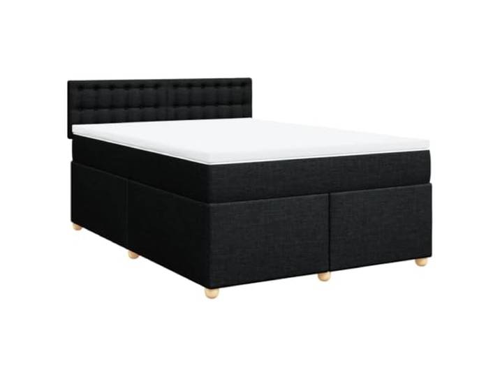 vidaXL Boxspringbett mit Matratze Schwarz 140x190 cm Stoff