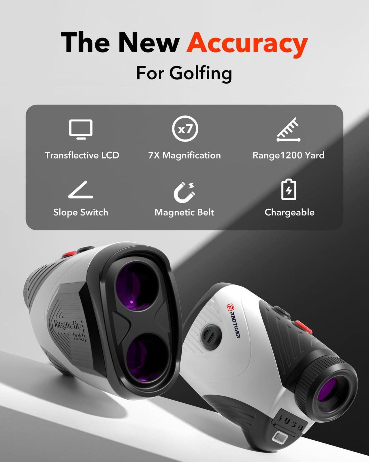 Selius Golfafstandsmeter 1000 meter - Oplaadbaar - 7x vergroting - Waterbestendig