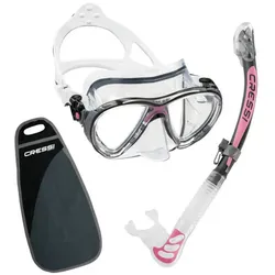 Cressi - Big Eyes Evolution & Alpha Ultra Dry - Kombi-Set - Farbe: Clear/Pink