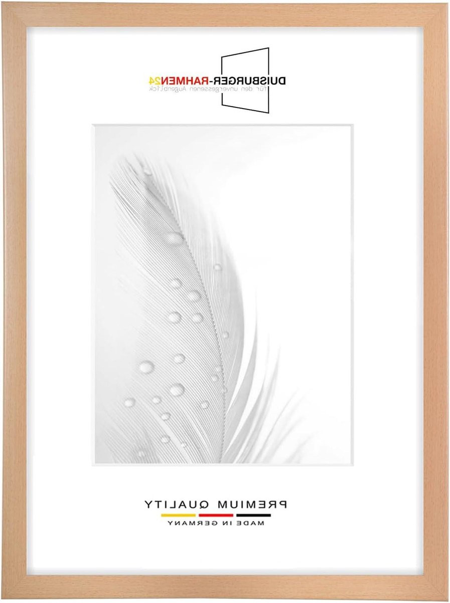 Handgemaakte houten fotolijst van beukenhout - 45 x 80 cm