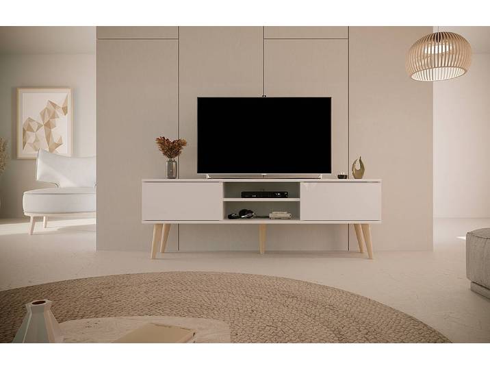 Meuble TV Babydreams 160 x 35cm Blanc/Blanc